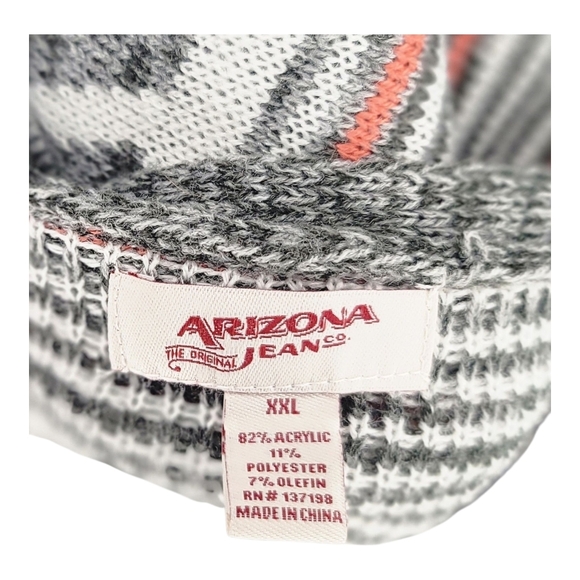 ARIZONA - XL Women's Geometric Gray and Red Sweater - Picture 4 of 4